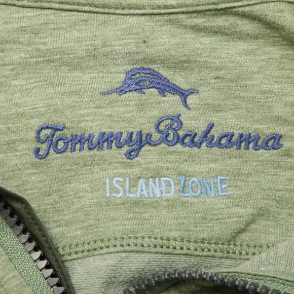 Tommy Bahama Sweater Mens Medium Green Island Zone Quarter Zip Pullover Top - Picture 5 of 12